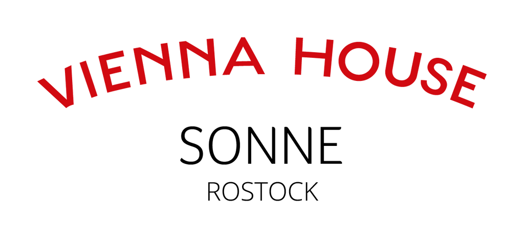 Logo des Hotel Vienna House Sonne Rostock. in den Farben rot und weiß